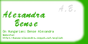 alexandra bense business card